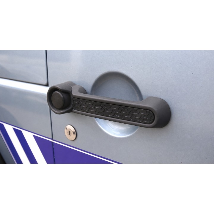 Nakładki klamek Jeep Wrangler JK 2007-2018 — aluminium, czarne, wzór bieżnika - ujęcie 3