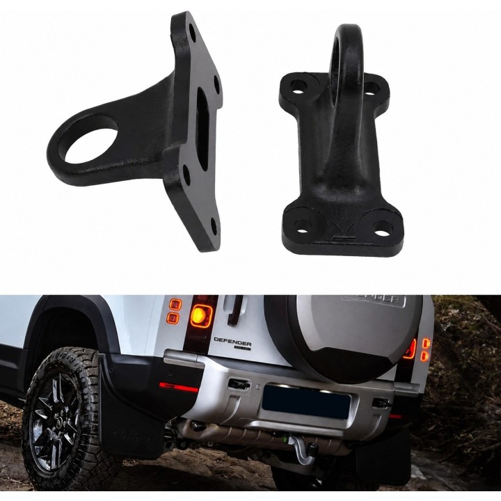 Zaczepy haka i liny pod tylny zderzak Land Rover Defender — komplet 2 szt.