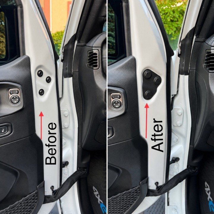 Osłony śrub drzwi Jeep Wrangler JL / JLU 2018+ i Gladiator JT 2019+ - ujęcie 5
