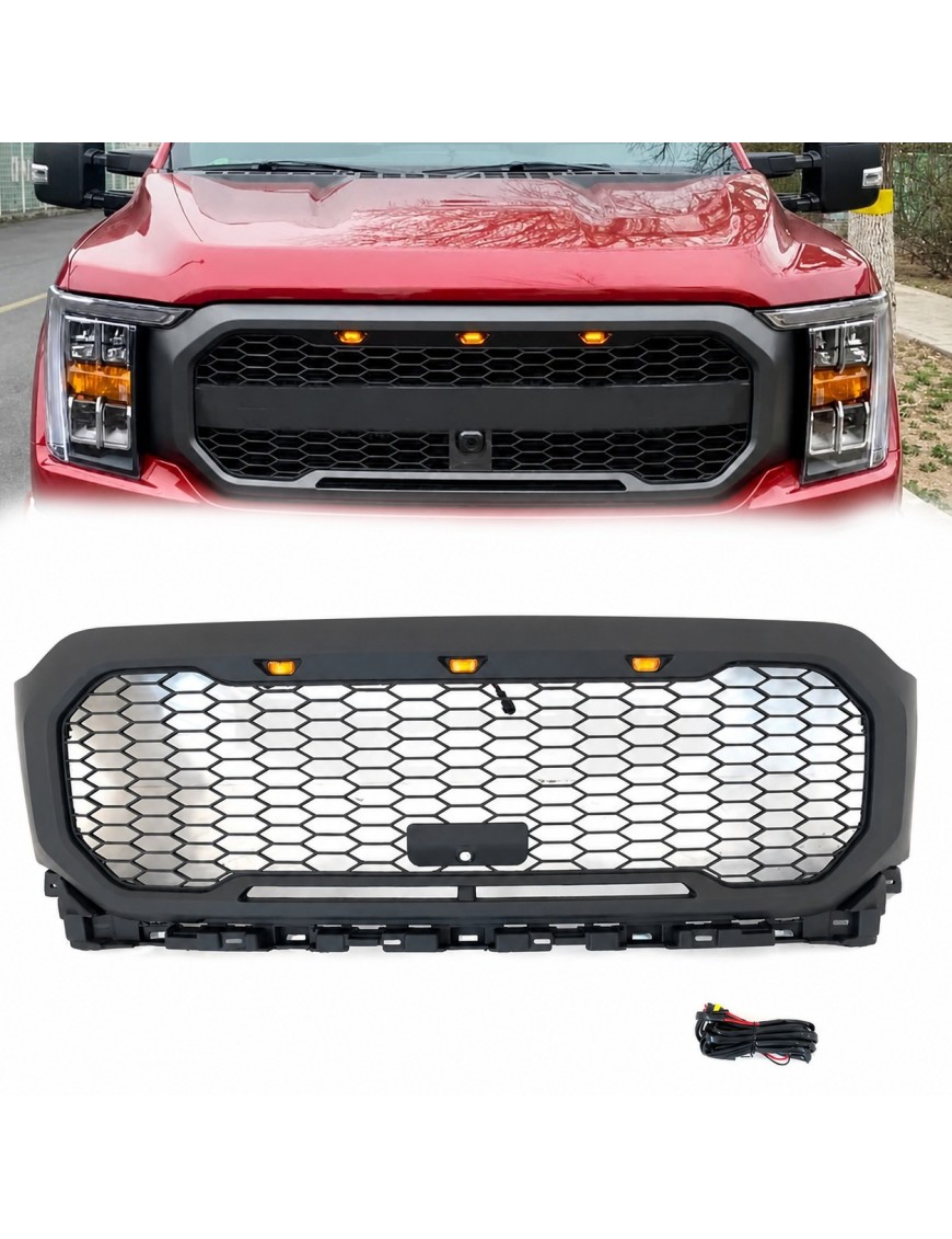Grill Ford F150 2021+ Raptor style z LED i miejscem na kamerę