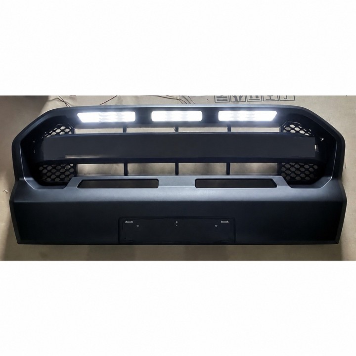 Grill z LED Ford Ranger T8 2019+ — TopFire, ABS, czarny matowy