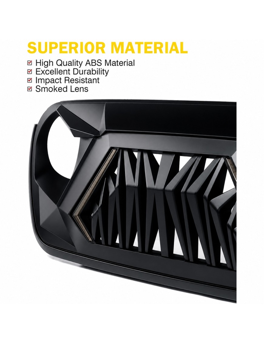 Grill Jeep Wrangler JL / Gladiator JT 2018-2025 z DRL i kierunkowskazem