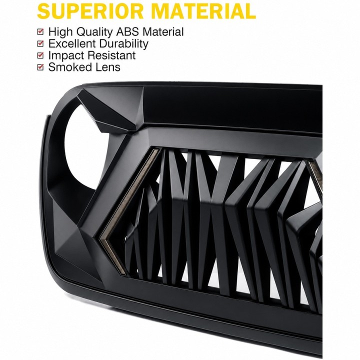 Grill Jeep Wrangler JL / Gladiator JT 2018-2025 z DRL i kierunkowskazem - ujęcie 2