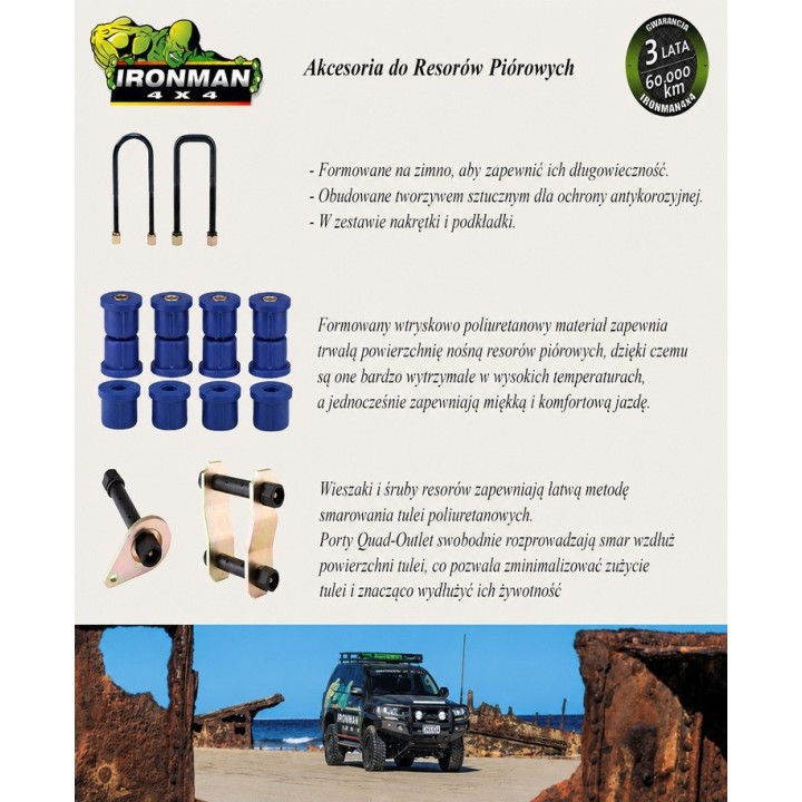 Smarowana śruba resora (1 sztuka) IRONMAN4X4 — Ford Courier Ranger NOT, Mazda B Series Bravo (794) - ujęcie 3