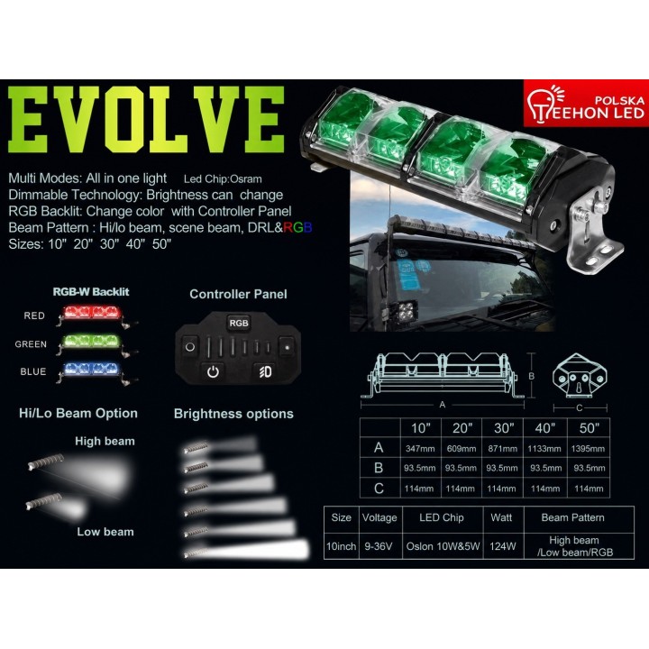 Lampa adaptacyjna LED Evolve 40 RGB 496 W listwa 40 cali - ujęcie 4