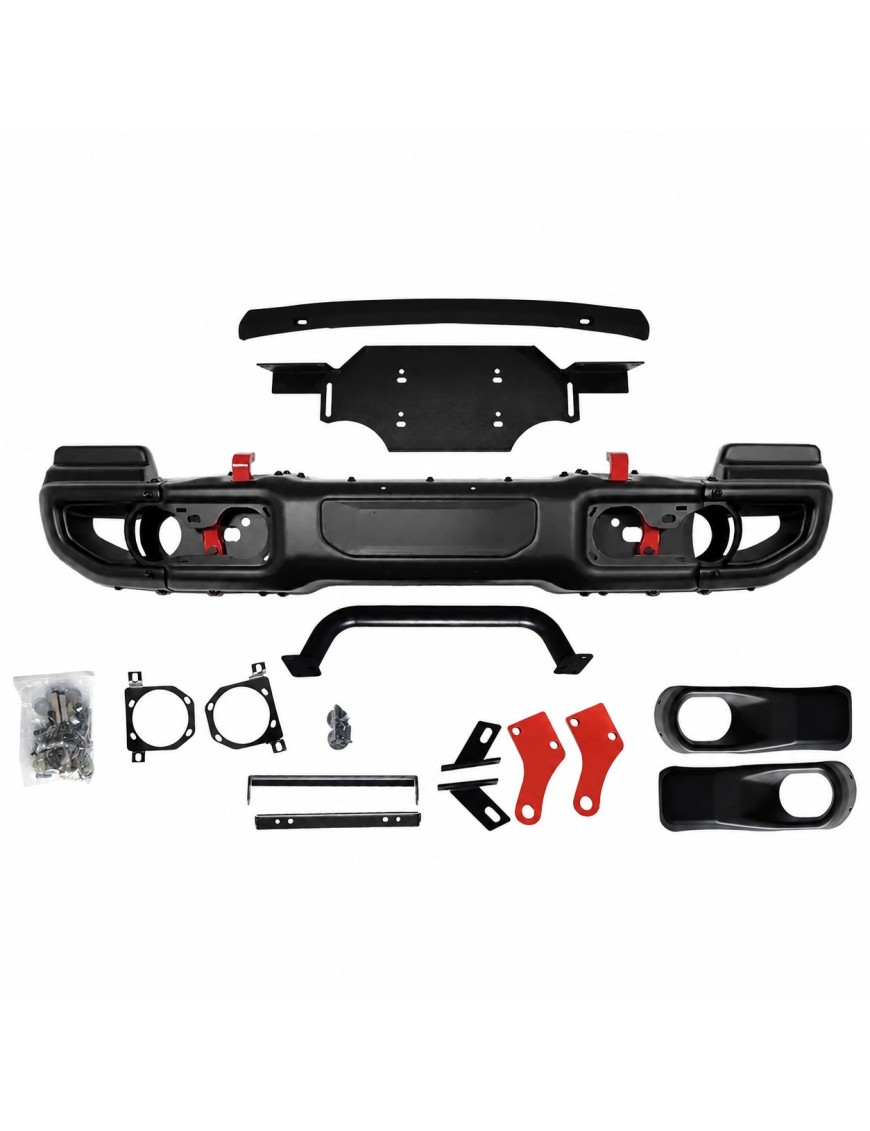 Zderzak przedni aluminiowy z bull barem Jeep Wrangler JL 2018+ / Gladiator JT 2020+ — wersja z PDC