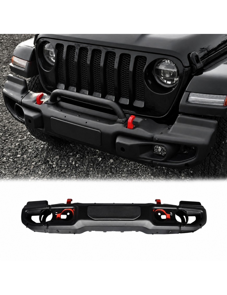 Zderzak przedni aluminiowy z bull barem Jeep Wrangler JL 2018+ / Gladiator JT 2020+ — wersja z PDC
