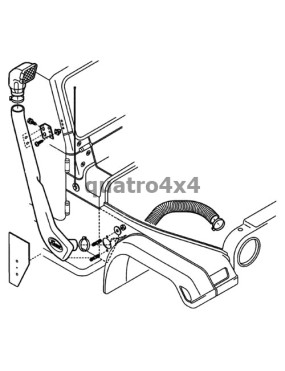 Snorkel Snakeman 4WD, prawa strona — Jeep Wrangler TJ (SNSTJ)