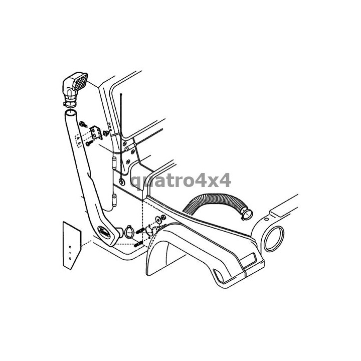 Snorkel Snakeman 4WD, prawa strona — Jeep Wrangler TJ (SNSTJ) - ujęcie 12