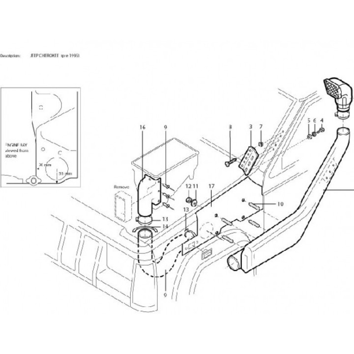 Snorkel Snakeman 4WD — Jeep Cherokee XJ (SNSJXJ) - ujęcie 3