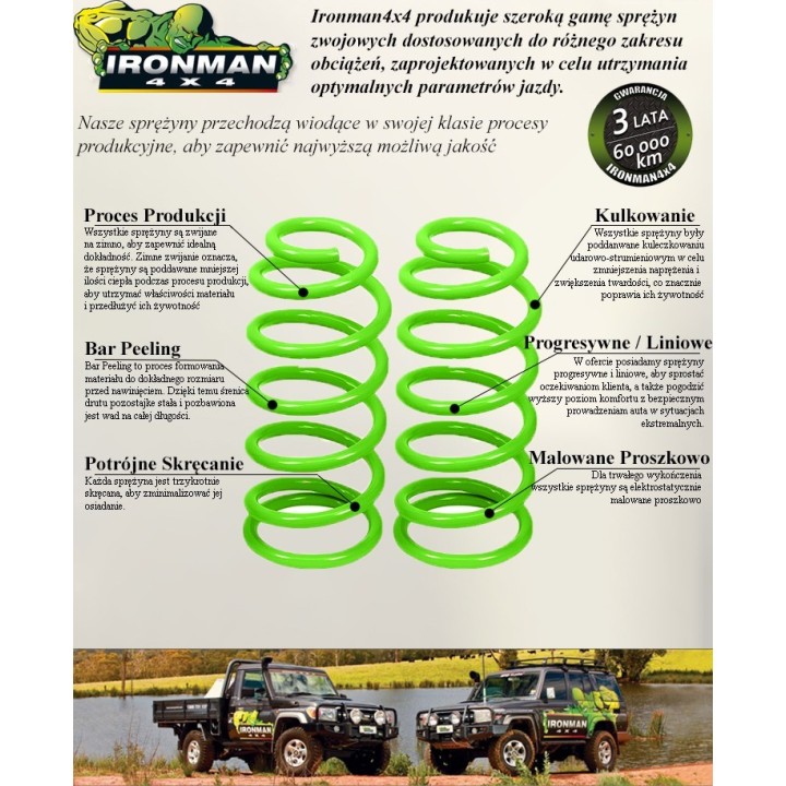 Sprężyny zawieszenia przednie Ironman 4x4 wzmocnione, lift 1.5" — Ford Ranger PX MK3, Ford Everest UA2 (FOR005A) - ujęcie 3