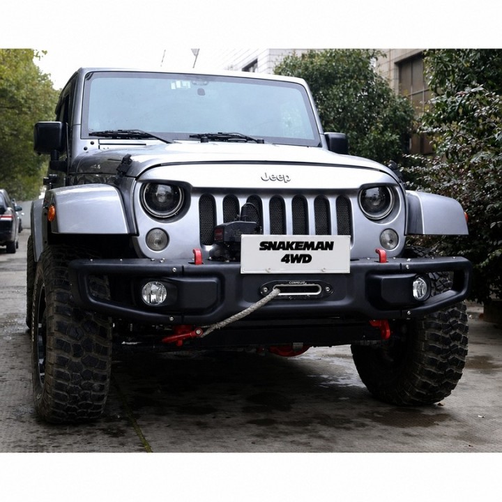Stalowy przedni zderzak z płytą montażową wyciągarki Snakeman 4WD — Jeep Wrangler JK (SNBF10) - ujęcie 15