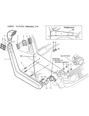 Snorkel Snakeman 4WD — Mitsubishi Pajero V20 silniki (SNSV31)