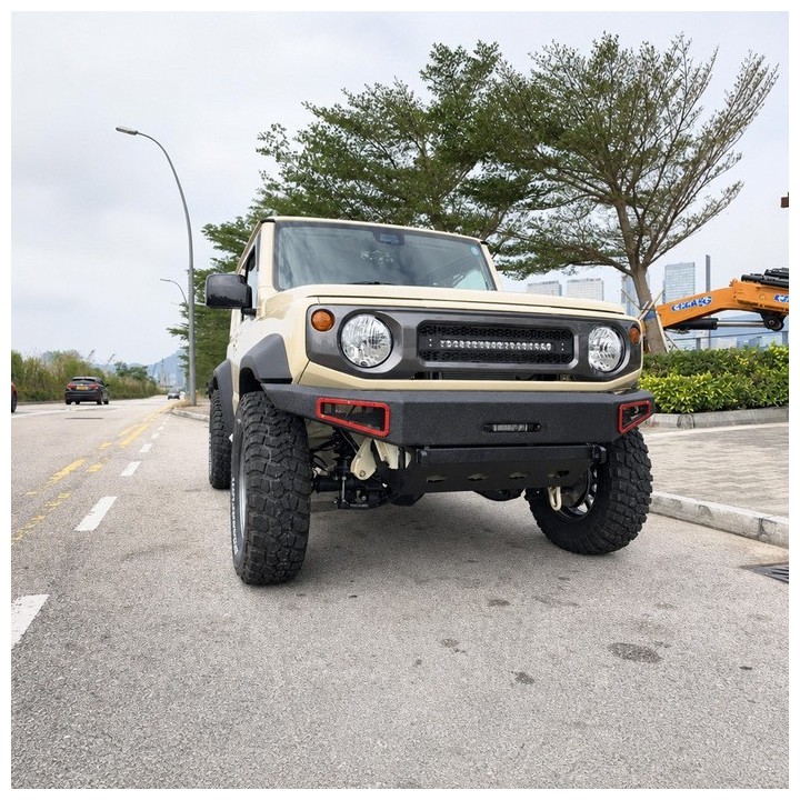 Stalowy przedni zderzak z płytą montażową wyciągarki Snakeman 4WD — Suzuki Jimny (SNBF17) - ujęcie 4