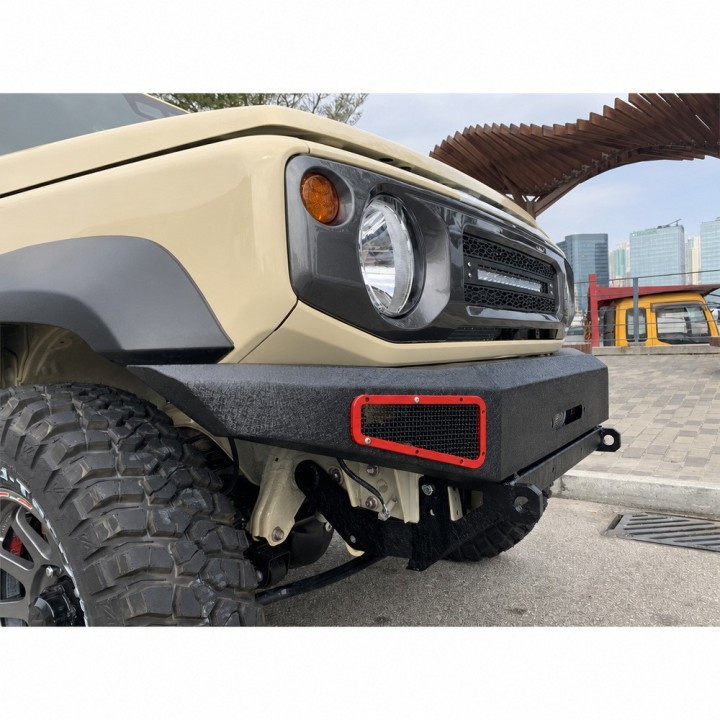 Stalowy przedni zderzak z płytą montażową wyciągarki Snakeman 4WD — Suzuki Jimny (SNBF17) - ujęcie 5