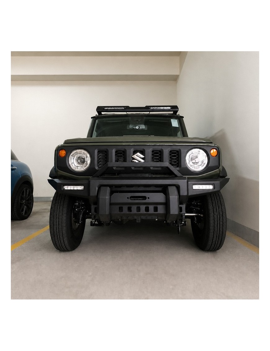 Stalowy zderzak przedni WRAZ z płytą montażową wyciągarki Snakeman 4WD — Suzuki Jimny (SNBF16) - ujęcie 2