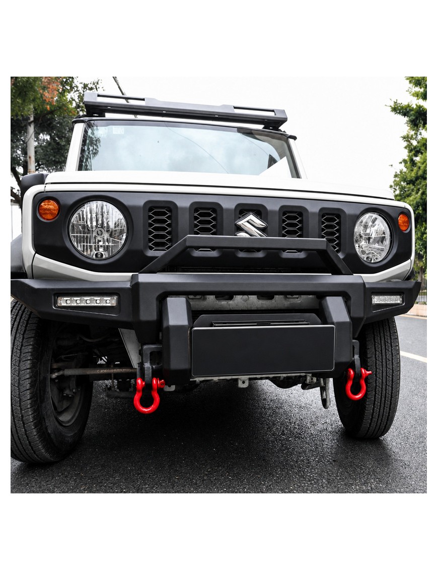 Stalowy zderzak przedni WRAZ z płytą montażową wyciągarki Snakeman 4WD — Suzuki Jimny (SNBF16) - ujęcie 9