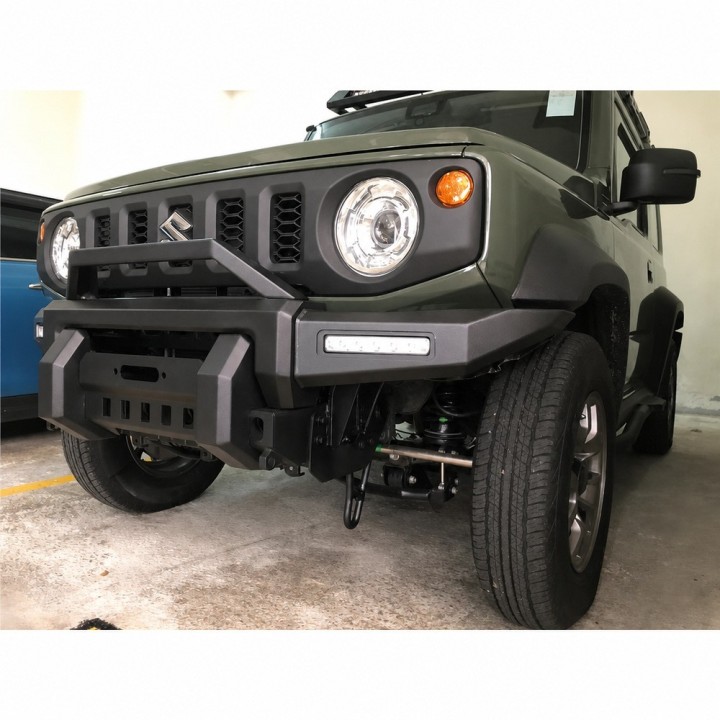 Stalowy zderzak przedni WRAZ z płytą montażową wyciągarki Snakeman 4WD — Suzuki Jimny (SNBF16) - ujęcie 10