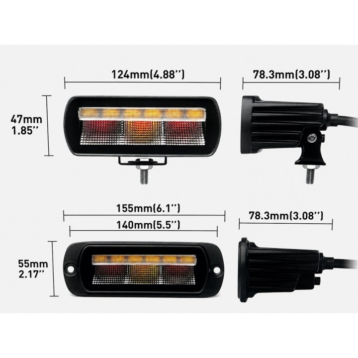 Wielofunkcyjna lampa LED 14 W, homologacja E9, mocowanie na wsporniku