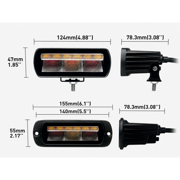 Wielofunkcyjna lampa LED 14 W, homologacja E9, do zabudowy