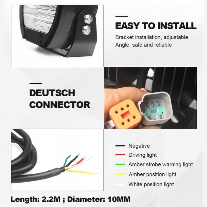 Lampa drogowa LED 4w1 150 W — światło drogowe, DRL, kierunkowskaz, stroboskop - ujęcie 5