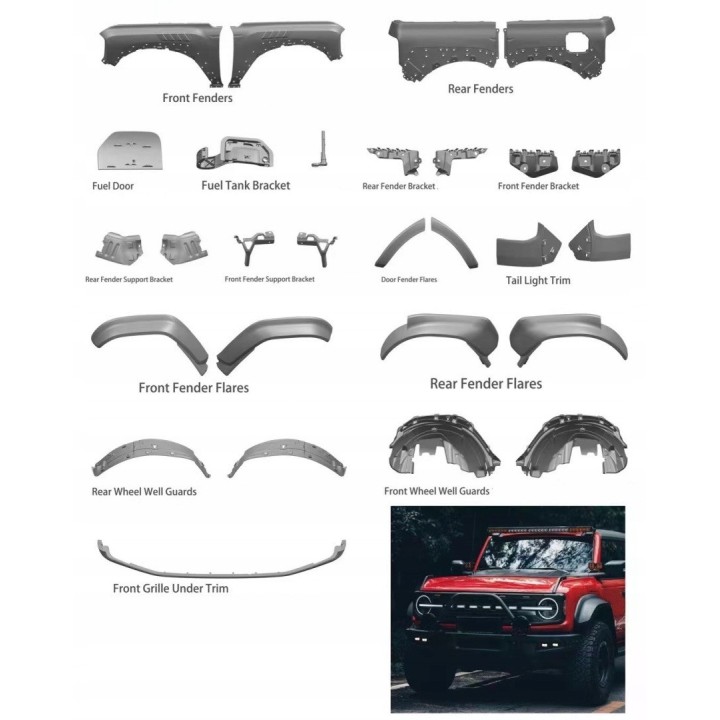 Bodykit Ford Bronco 2021+ — stylizacja na wersję Raptor - ujęcie 3