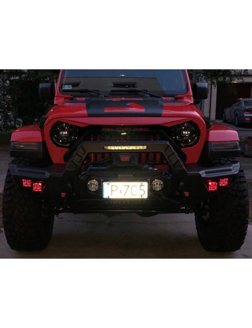 Zderzak przedni stalowy SB style Jeep Wrangler JK 2007-2018, JL 2018+ i Gladiator JT 2020+, bez PDC