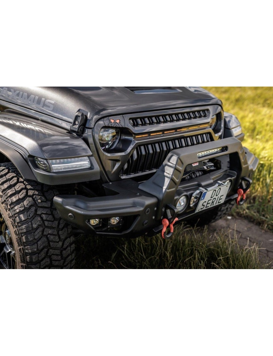 Zderzak przedni stalowy SB style Jeep Wrangler JK 2007-2018, JL 2018+ i Gladiator JT 2020+, bez PDC