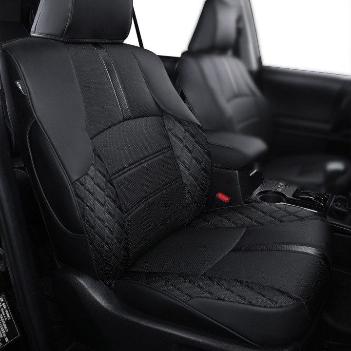 Pokrowce foteli Jeep Wrangler JLU 4D 2018+ — czarne z grafitowymi wstawkami