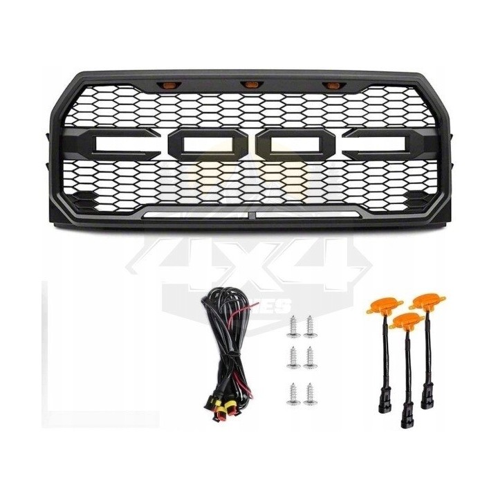 Atrapa grilla Ford F-150 2015–2017 w stylu Raptora z LED — TXMQ 1701-1