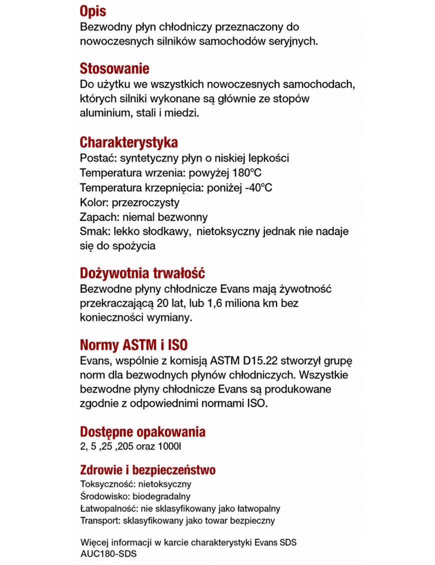 Evans Heavy Duty – bezwodny płyn chłodniczy 205 l, samochody ciężarowe, maszyny i agregaty