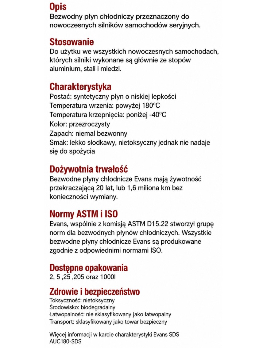 Evans Power Cool 180 – bezwodny płyn chłodniczy 2 l, sport terenowy i motocyklowy