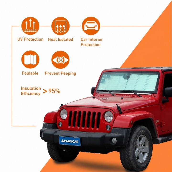 Osłona przeciwsłoneczna szyby czołowej – Jeep Wrangler JL/JLU 2018+, Gladiator JT 2020+ - ujęcie 4