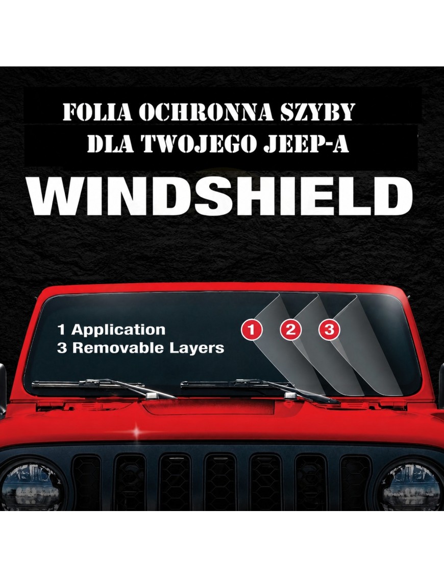 Folia ochronna szyby czołowej Windshield Defense – Jeep Wrangler JK 2007-2017
