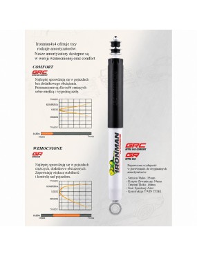 Amortyzator tylny Ironman 4x4 Nitro Gas, lift 2" — Ford Maverick, Holden Jackaroo Przed, Holden Colorado RG/LOW Ride (12636GR)