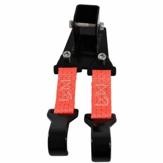 Adapter podnośnika hi-lift z dwoma czerwonymi pasami zakończonymi hakami