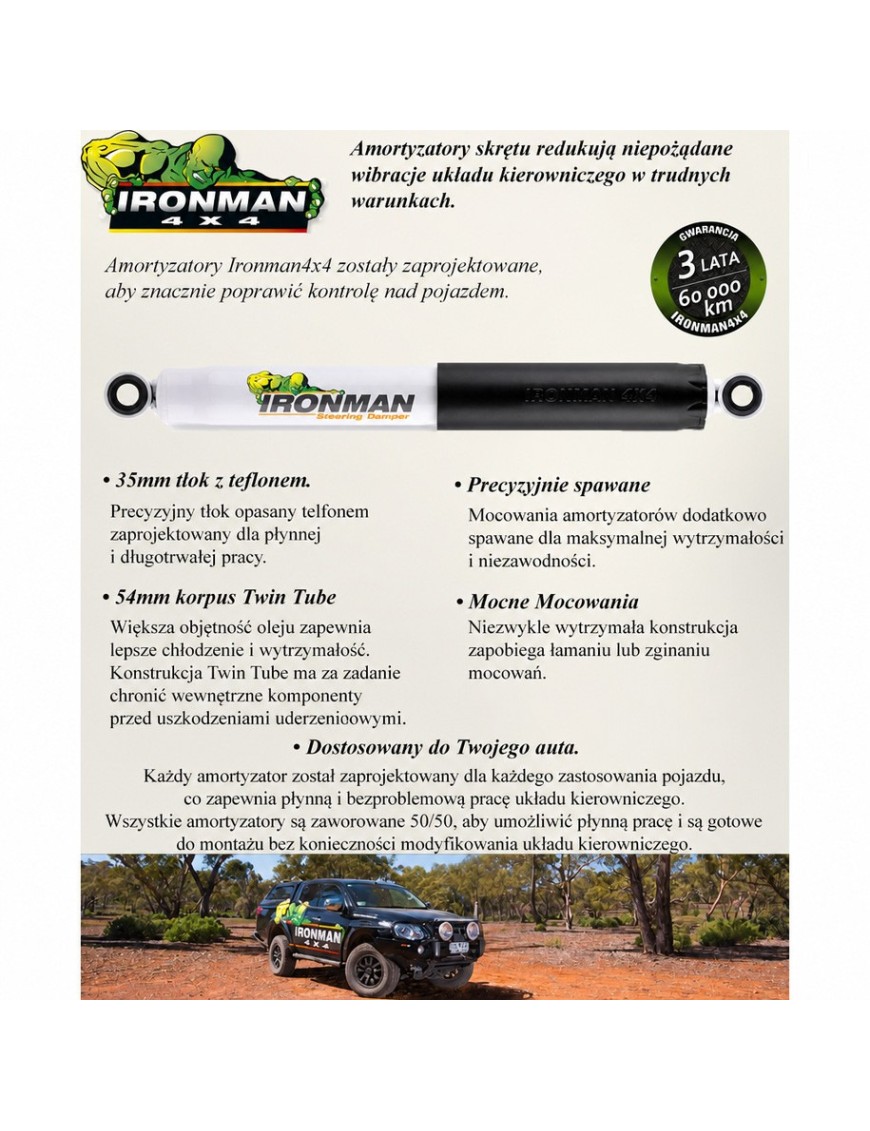 Amortyzator Ironman 4x4 wzmocniony — Nissan Patrol Y60, Mitsubishi Pajero Sport, Mitsubishi L200 (3536) - ujęcie 3