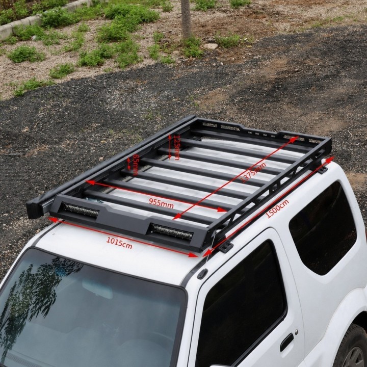 Aluminiowy bagażnik dachowy z oświetleniem LED Snakeman 4WD — Suzuki Jimny Profesjonalny bagażnik (SNR06) - ujęcie 16