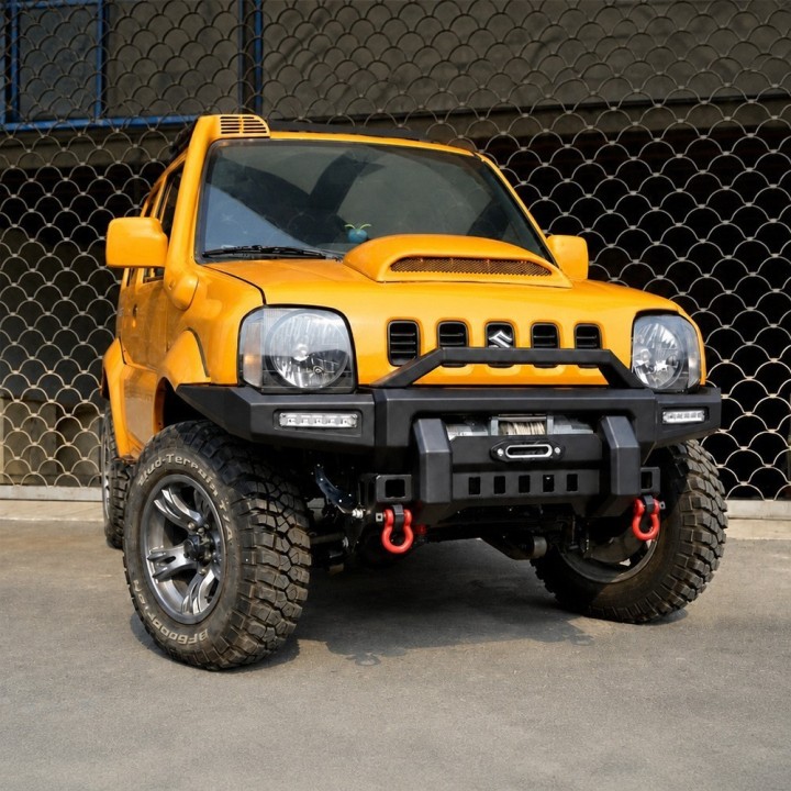 Stalowy przedni zderzak z płytą montażową wyciągarki snakeman 4WD — Suzuki Jimny (SNBF12) - ujęcie 6