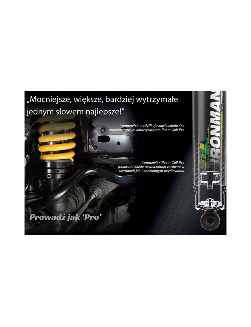 Amortyzator tylny Ironman 4x4 Foam Cell Pro, lift 2" — Nissan Navara D40, Nissan Xterra (45717FEP) - ujęcie 3