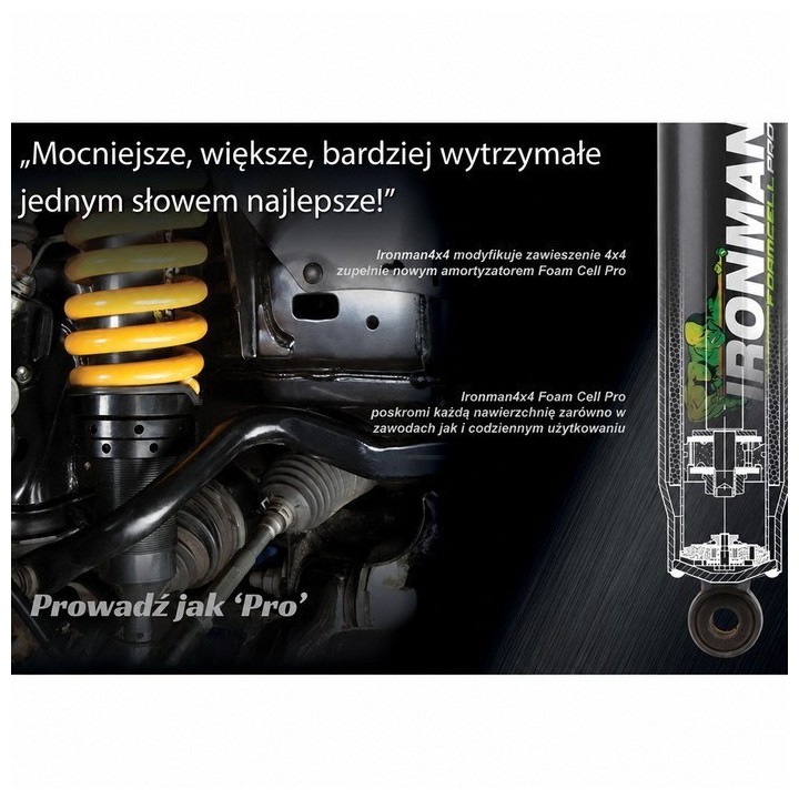 Amortyzator tylny Ironman 4x4 Foam Cell Pro, lift 2" — Nissan Navara D40, Nissan Xterra (45717FEP) - ujęcie 3