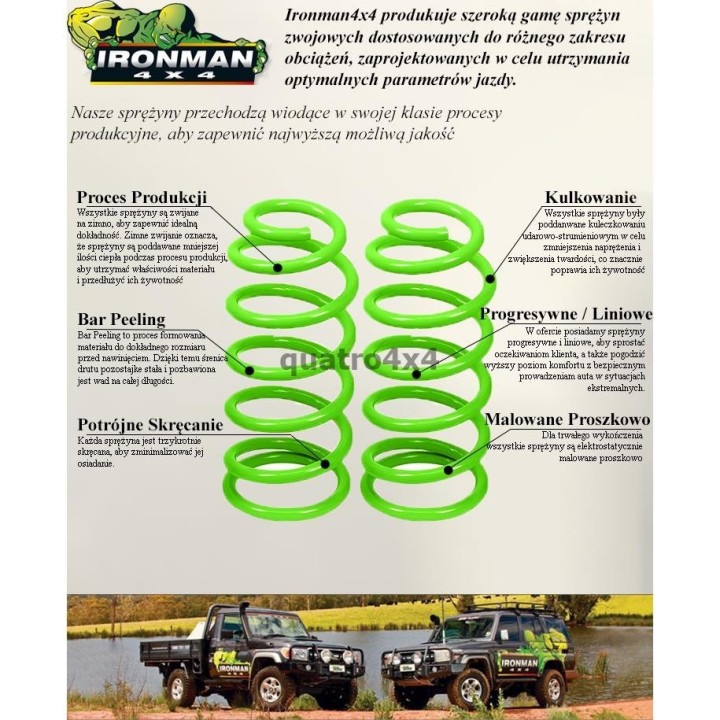 Sprężyny zawieszenia przednie Ironman 4x4 wzmocnione — Nissan Pathfinder R51, Nissan Navara D40 (NISS040A) - ujęcie 4
