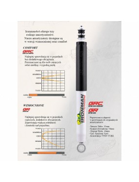 Amortyzator tylny Ironman 4x4 Nitro Gas Comfort, lift 2" — Ford Maverick, Holden Jackaroo Przed (12636GRC) - ujęcie 3