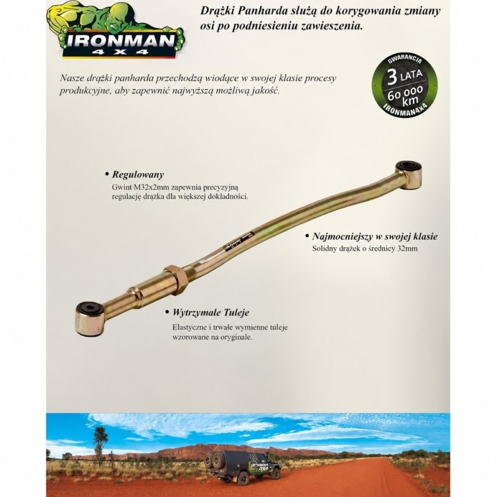 Tylny regulowany drążek panharda Ironman 4x4 — Jeep Wrangler JK (PANHARD011) - ujęcie 3