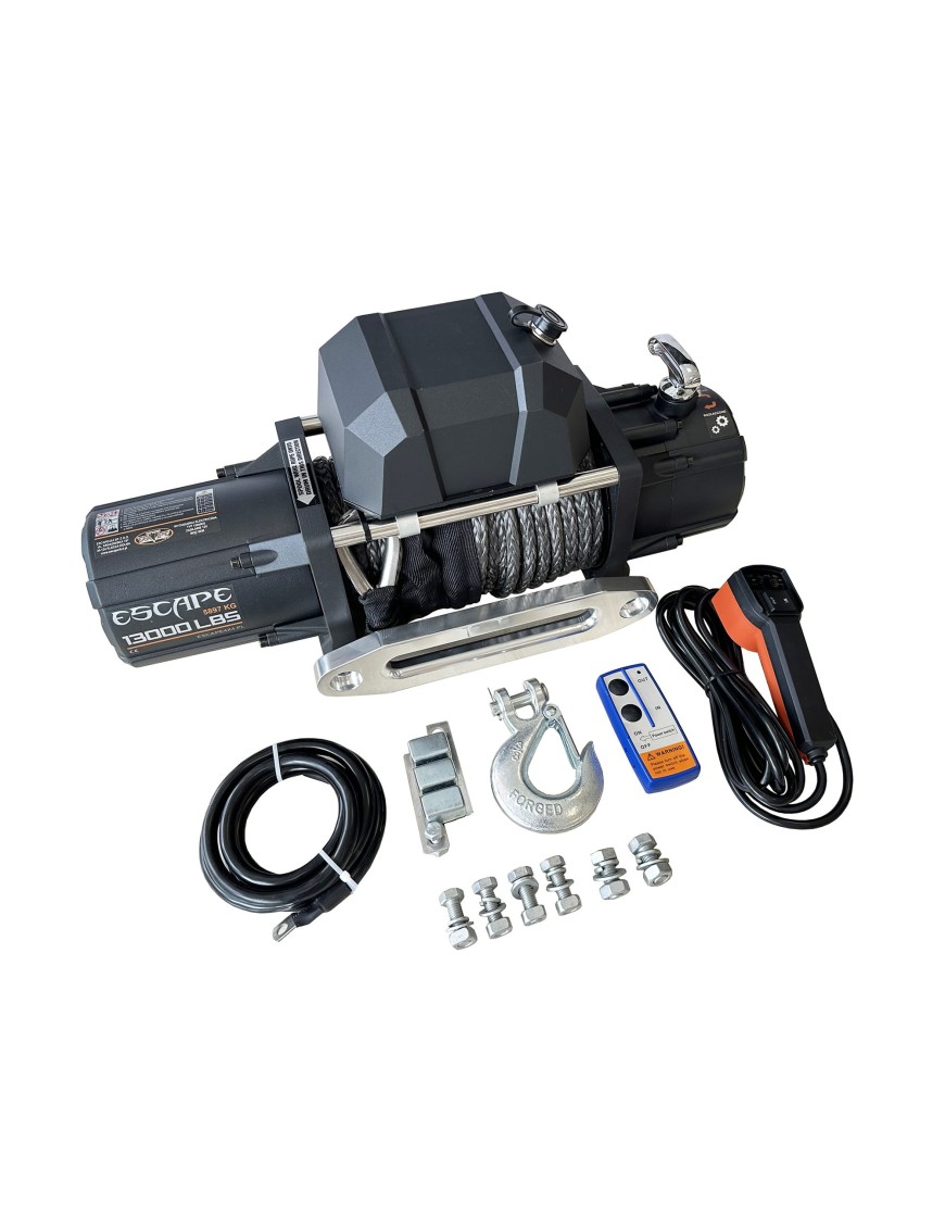 Escape 13000ES Winch 13000 lbs [5897 kg] with Grey Synthetic Rope