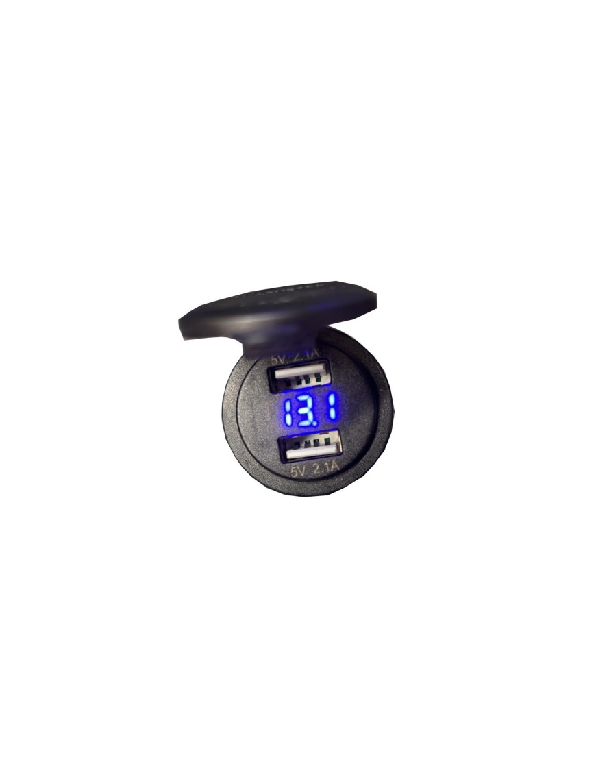 Ładowarka 2× USB 5V 2,1A z woltomierzem