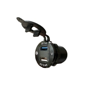 Ładowarka 2× USB 5V Quick Charge 3.0 i 2,4A z woltomierzem Escape