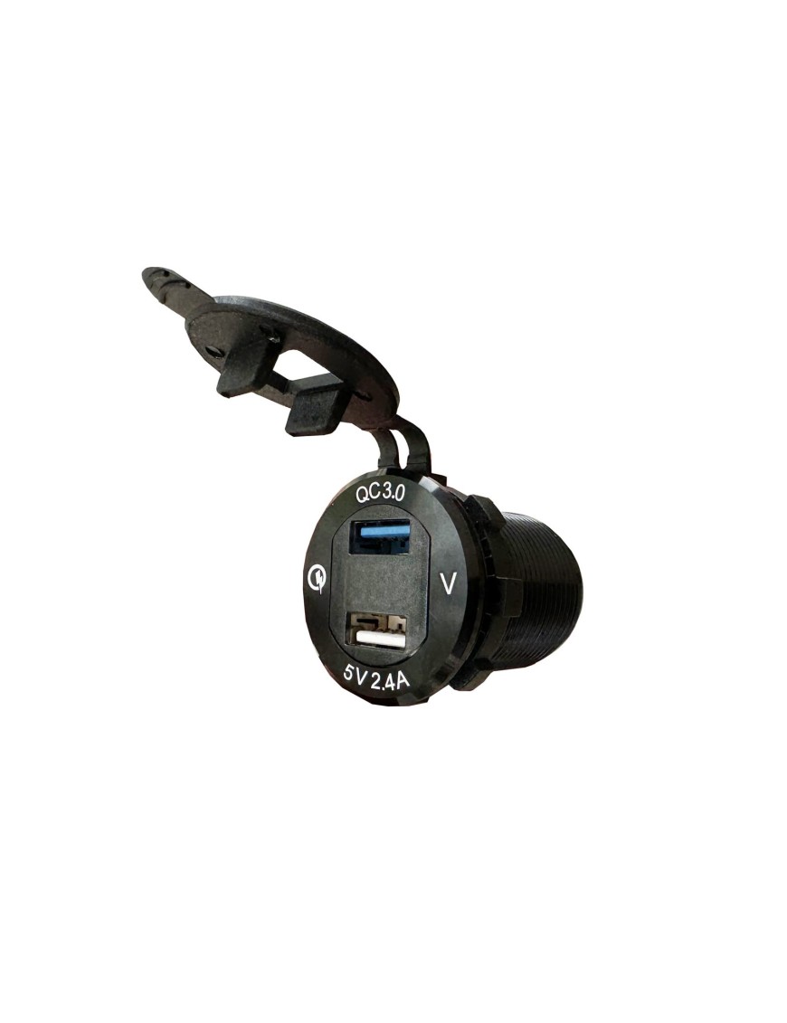 Ładowarka 2× USB 5V Quick Charge 3.0 i 2,4A z woltomierzem