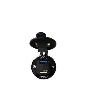 Ładowarka 2× USB 5V Quick Charge 3.0 i 2,4A z woltomierzem