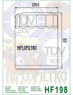 Filtr Oleju Polaris RZR 800 HF198 HIFLOFILTRO